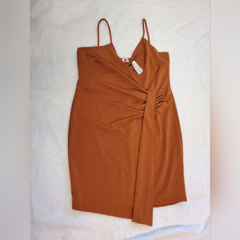 NWT Shimmery Burnt Orange Bodycon Dress 3X